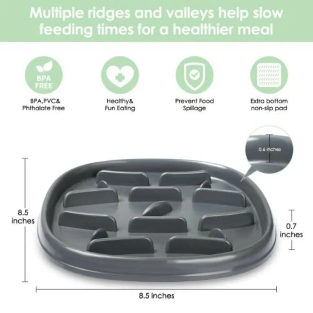 YUAKUOD SLOW FEEDER NON SLIP DOG BOWL NWT